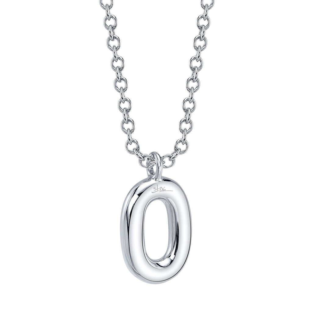 0.08CT 14K W/G DIAMOND PAVE NECKLACE - INITIAL O