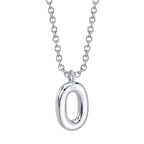 0.08CT 14K W/G DIAMOND PAVE NECKLACE - INITIAL O