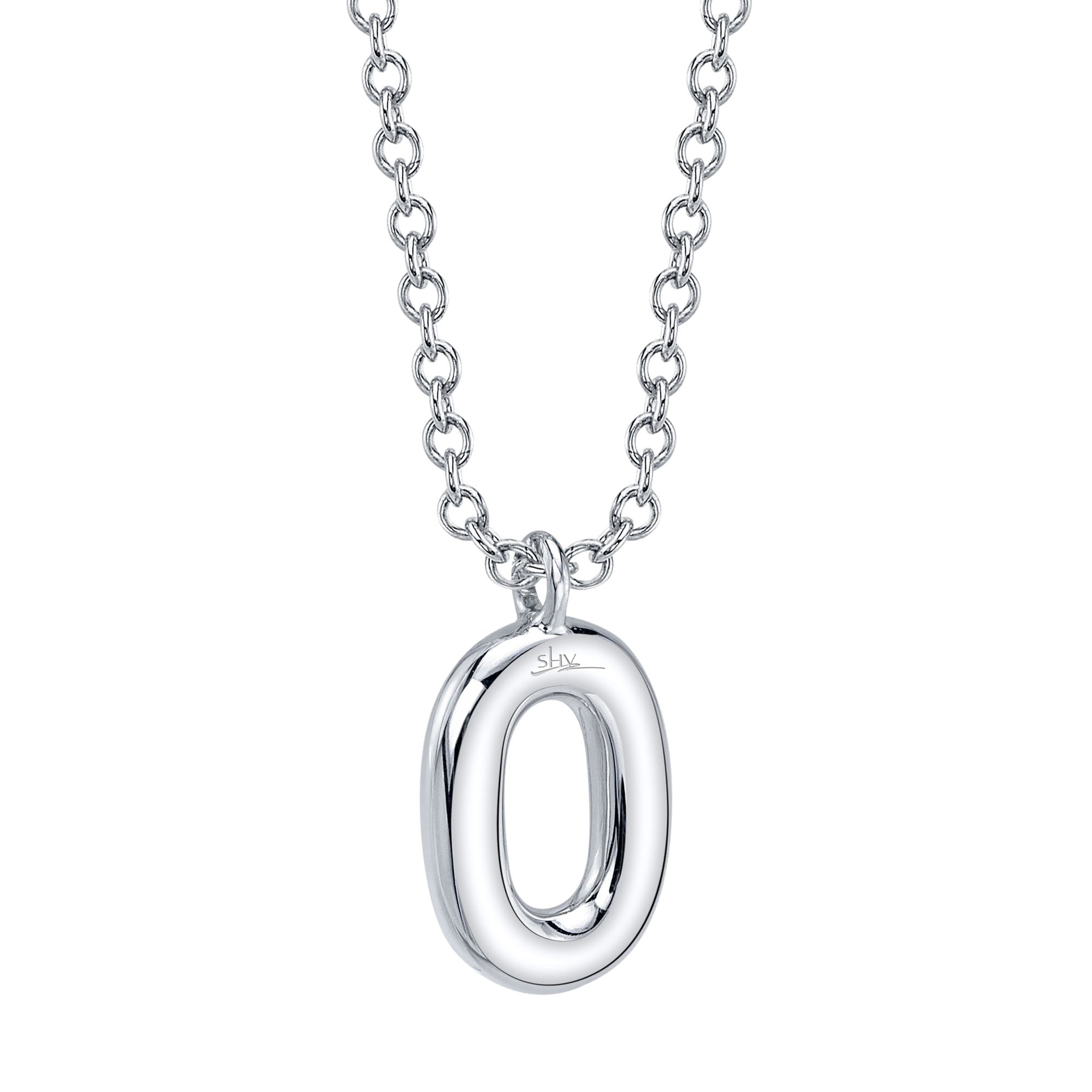 0.08CT 14K W/G DIAMOND PAVE NECKLACE - INITIAL O