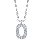 0.08CT 14K W/G DIAMOND PAVE NECKLACE - INITIAL O