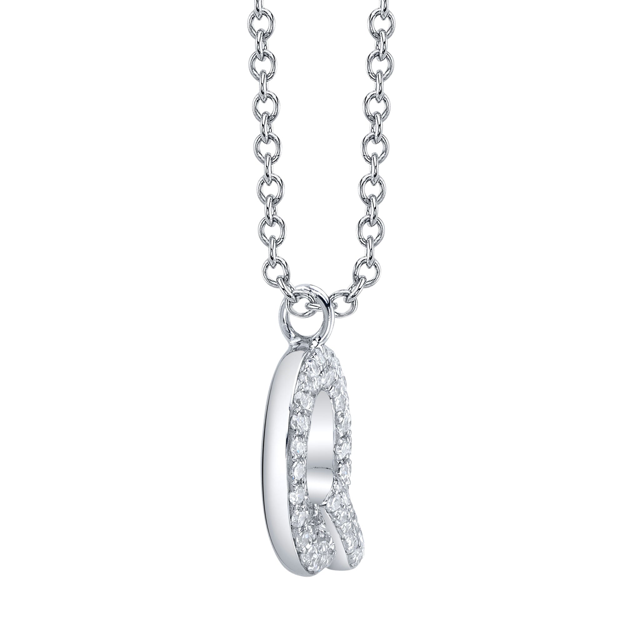 0.11CT 14K W/G DIAMOND PAVE NECKLACE - INITIAL Q
