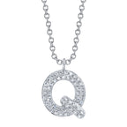 0.11CT 14K W/G DIAMOND PAVE NECKLACE - INITIAL Q