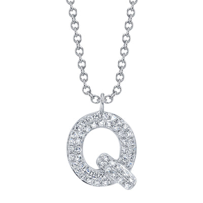 0.11CT 14K W/G DIAMOND PAVE NECKLACE - INITIAL Q