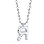 0.10CT 14K W/G DIAMOND PAVE NECKLACE - INITIAL R