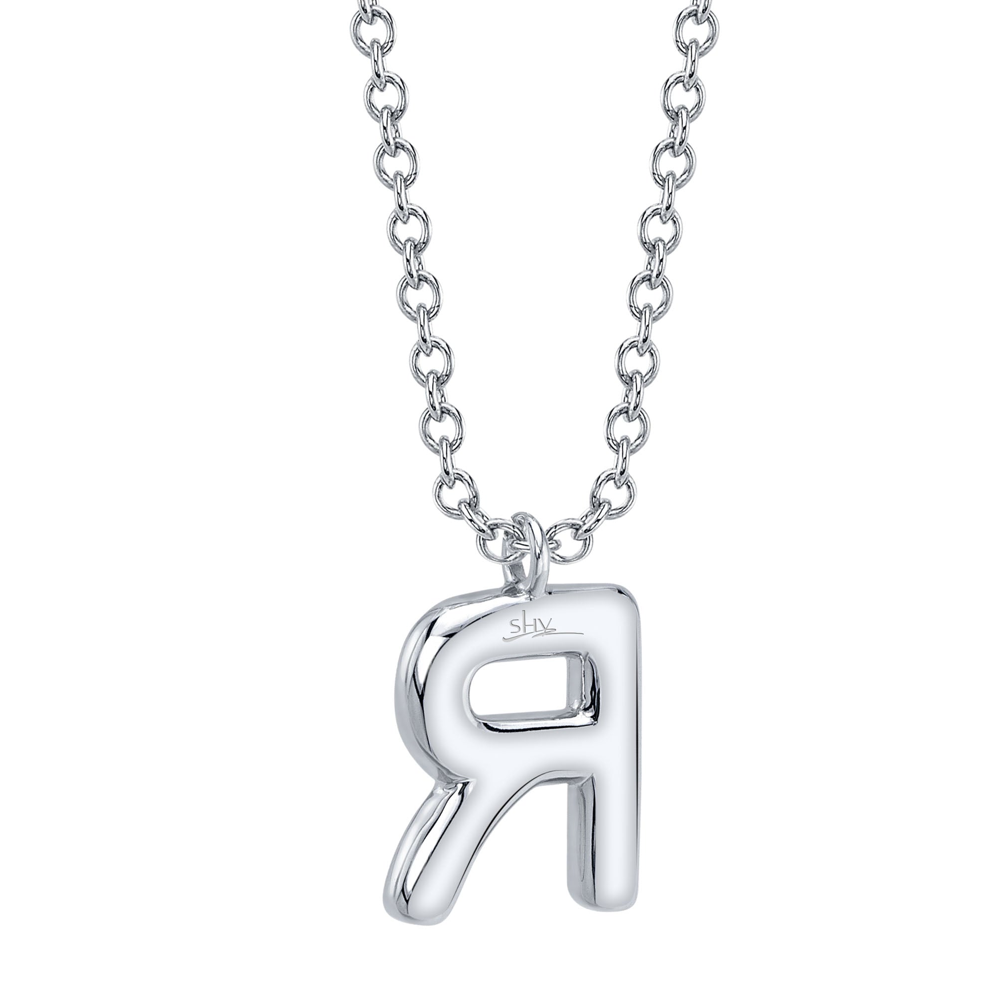 0.10CT 14K W/G DIAMOND PAVE NECKLACE - INITIAL R