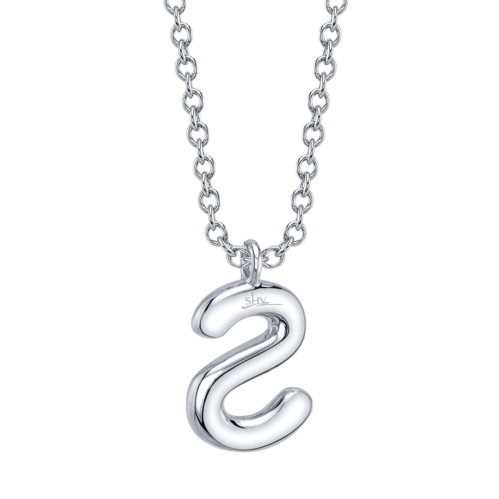 0.09CT 14K W/G DIAMOND PAVE NECKLACE - INITIAL S