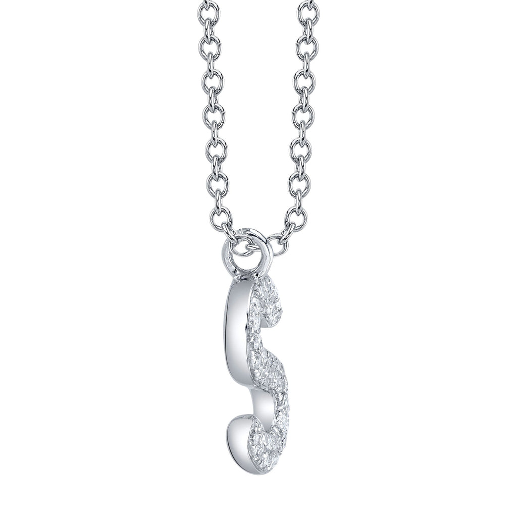 0.09CT 14K W/G DIAMOND PAVE NECKLACE - INITIAL S