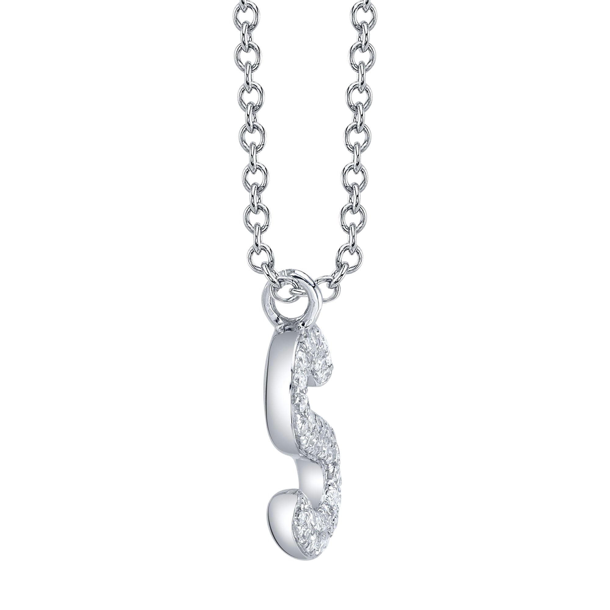 0.09CT 14K W/G DIAMOND PAVE NECKLACE - INITIAL S
