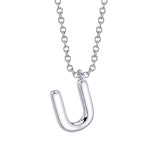 0.09CT 14K W/G DIAMOND PAVE NECKLACE - INITIAL U
