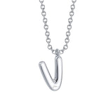 0.07CT 14K W/G DIAMOND PAVE NECKLACE - INITIAL V