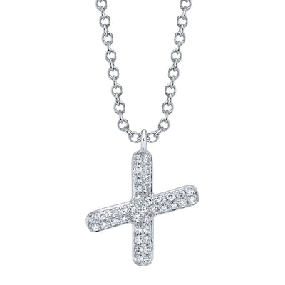 0.09CT 14K W/G DIAMOND PAVE NECKLACE - INITIAL X