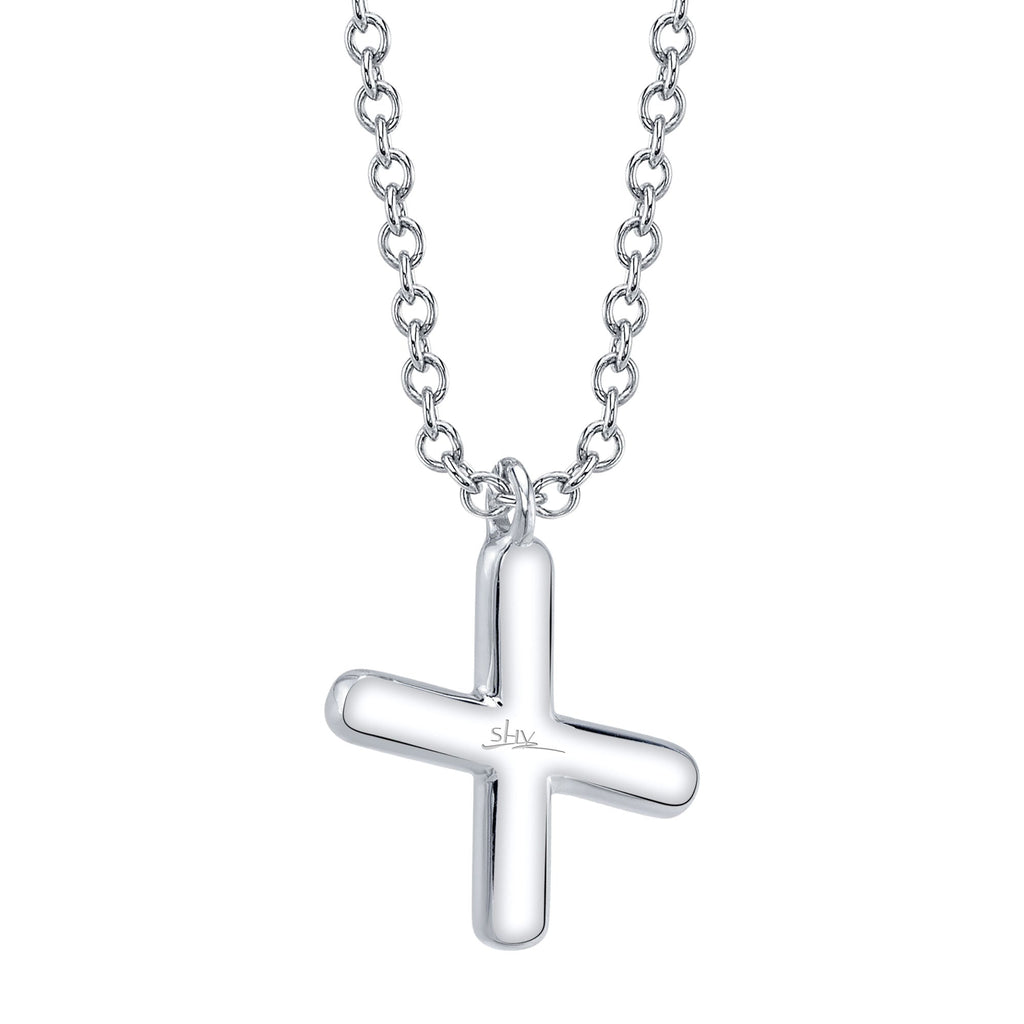 0.09CT 14K W/G DIAMOND PAVE NECKLACE - INITIAL X