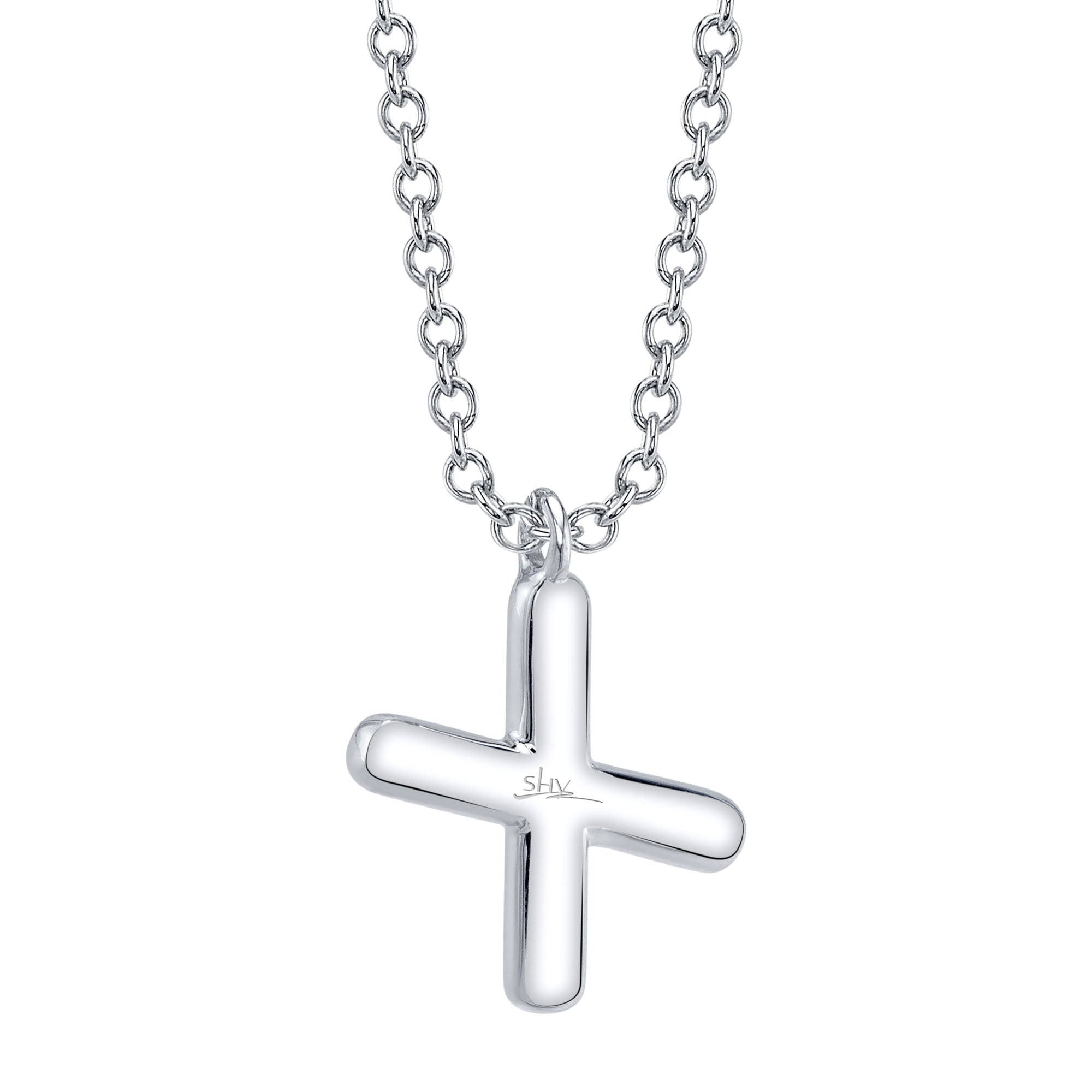 0.09CT 14K W/G DIAMOND PAVE NECKLACE - INITIAL X