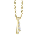 0.09CT 14K Y/G DIAMOND PAVE NECKLACE - INITIAL A