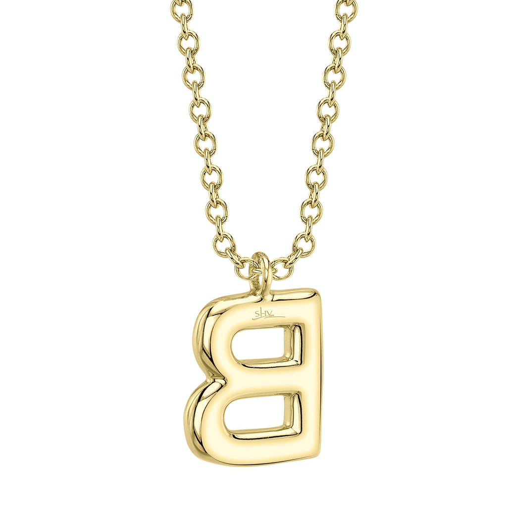 0.11CT 14K Y/G DIAMOND PAVE NECKLACE - INITIAL B