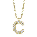 0.08CT 14K Y/G DIAMOND PAVE NECKLACE - INITIAL C