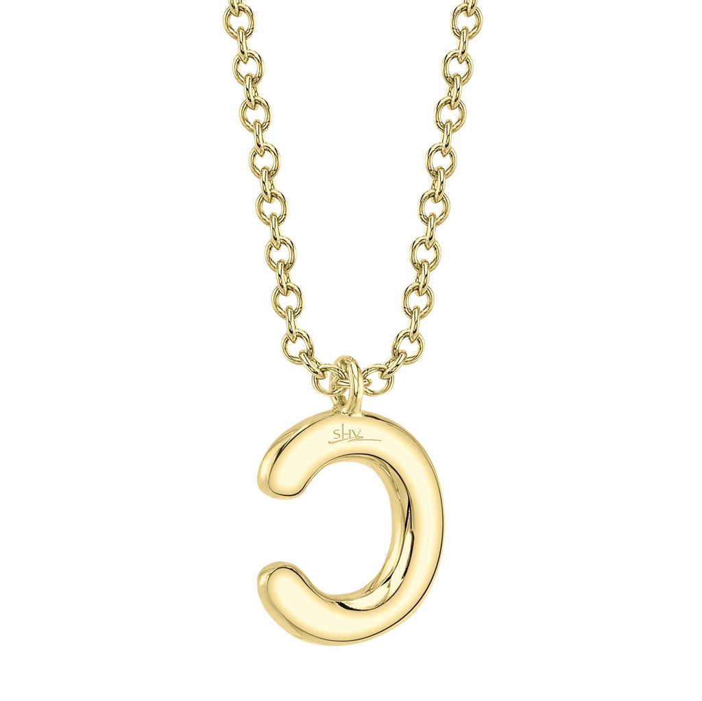 0.08CT 14K Y/G DIAMOND PAVE NECKLACE - INITIAL C