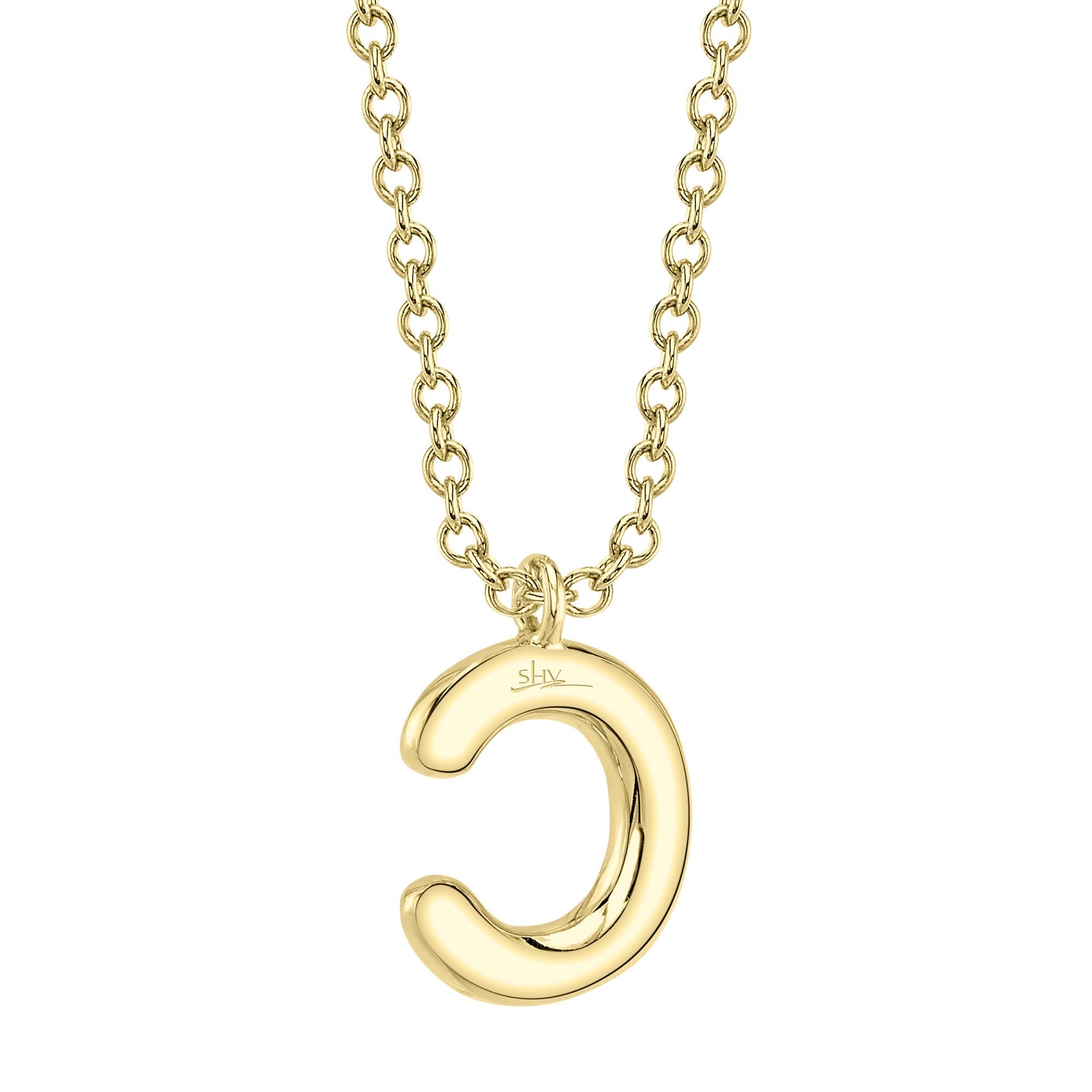 0.08CT 14K Y/G DIAMOND PAVE NECKLACE - INITIAL C