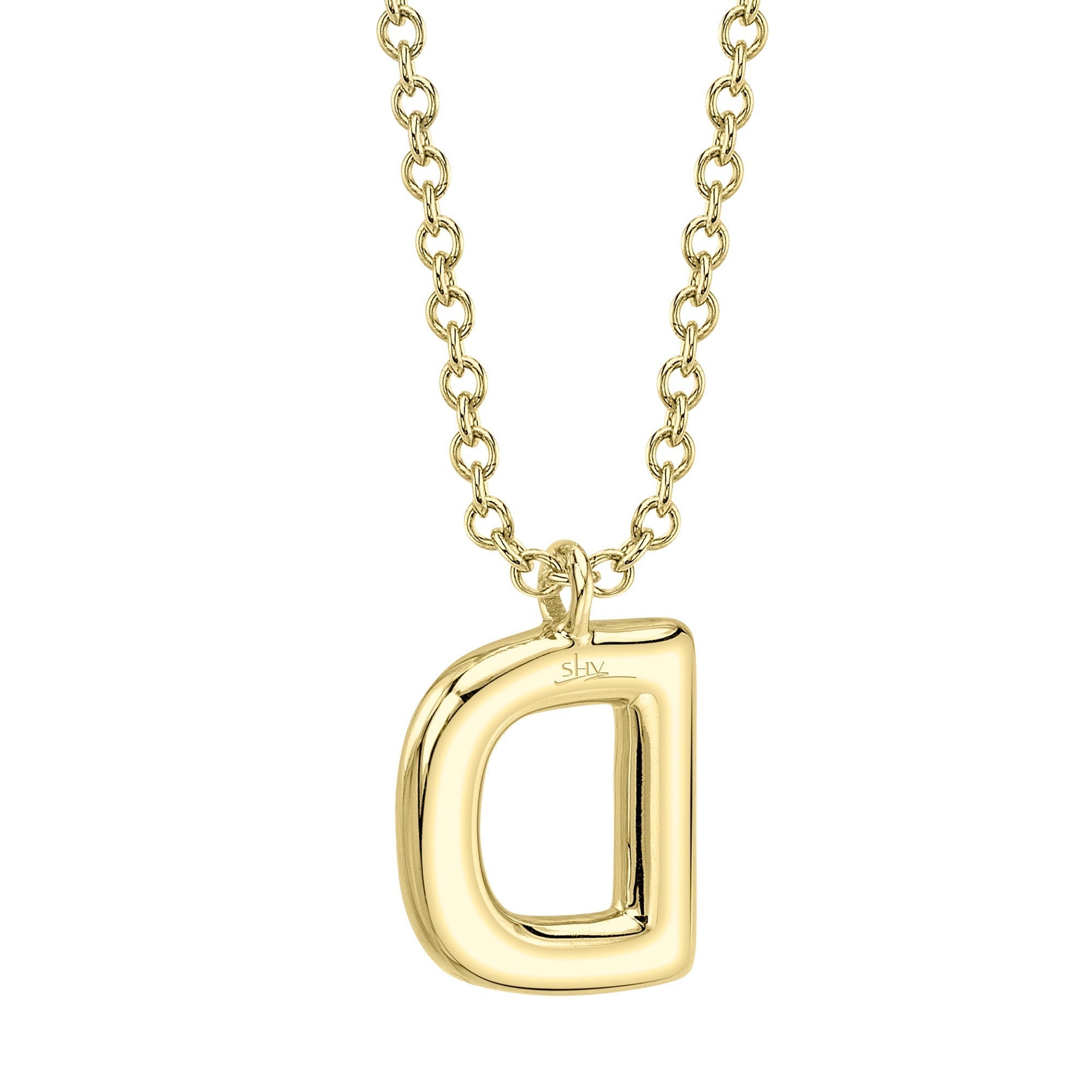 0.10CT 14K Y/G DIAMOND PAVE NECKLACE - INITIAL D
