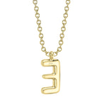 0.07CT 14K Y/G DIAMOND PAVE NECKLACE - INITIAL E