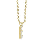 0.07CT 14K Y/G DIAMOND PAVE NECKLACE - INITIAL E