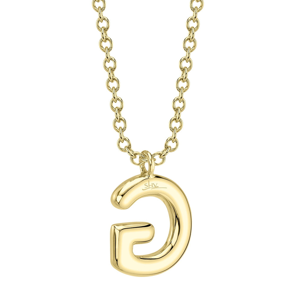 0.10CT 14K Y/G DIAMOND PAVE NECKLACE - INITIAL G