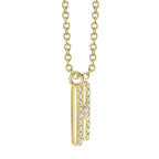 0.09CT 14K Y/G DIAMOND PAVE NECKLACE - INITIAL H