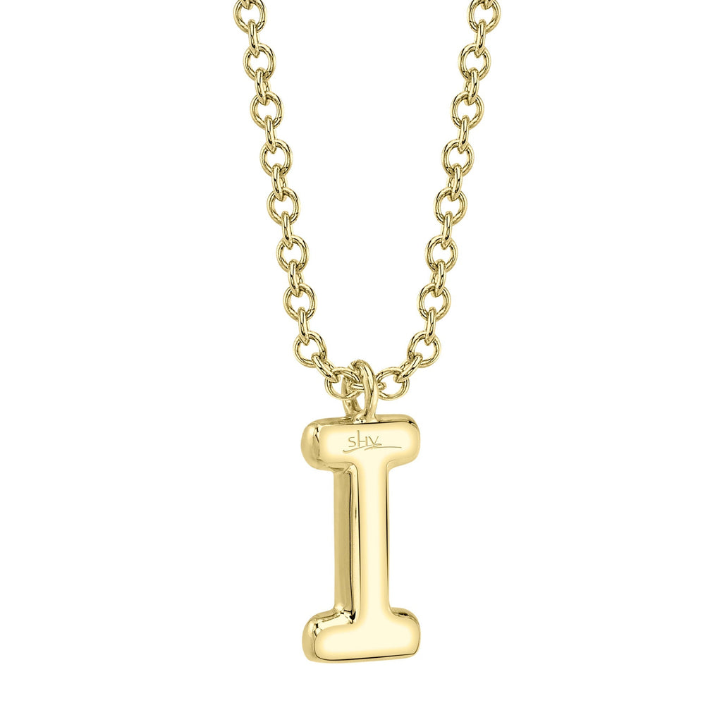 0.06CT 14K Y/G DIAMOND PAVE NECKLACE - INITIAL I