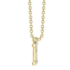 0.06CT 14K Y/G DIAMOND PAVE NECKLACE - INITIAL I
