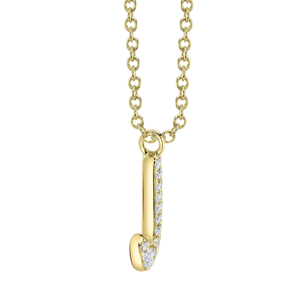 0.06CT 14K Y/G DIAMOND PAVE NECKLACE - INITIAL J