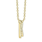 0.10CT 14K Y/G DIAMOND PAVE NECKLACE - INITIAL K