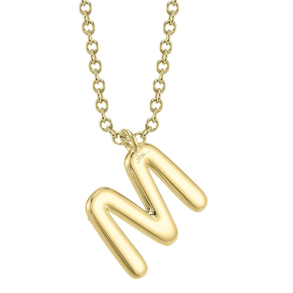 0.14CT 14K Y/G DIAMOND PAVE NECKLACE - INITIAL M
