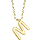 0.14CT 14K Y/G DIAMOND PAVE NECKLACE - INITIAL M
