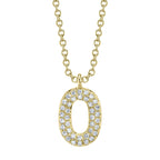 0.08CT 14K Y/G DIAMOND PAVE NECKLACE - INITIAL O
