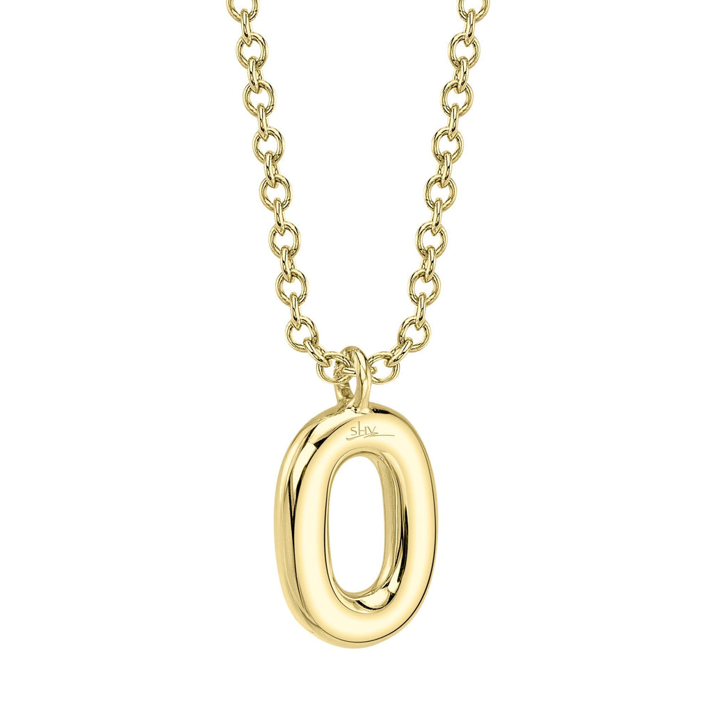 0.08CT 14K Y/G DIAMOND PAVE NECKLACE - INITIAL O