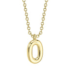 0.08CT 14K Y/G DIAMOND PAVE NECKLACE - INITIAL O