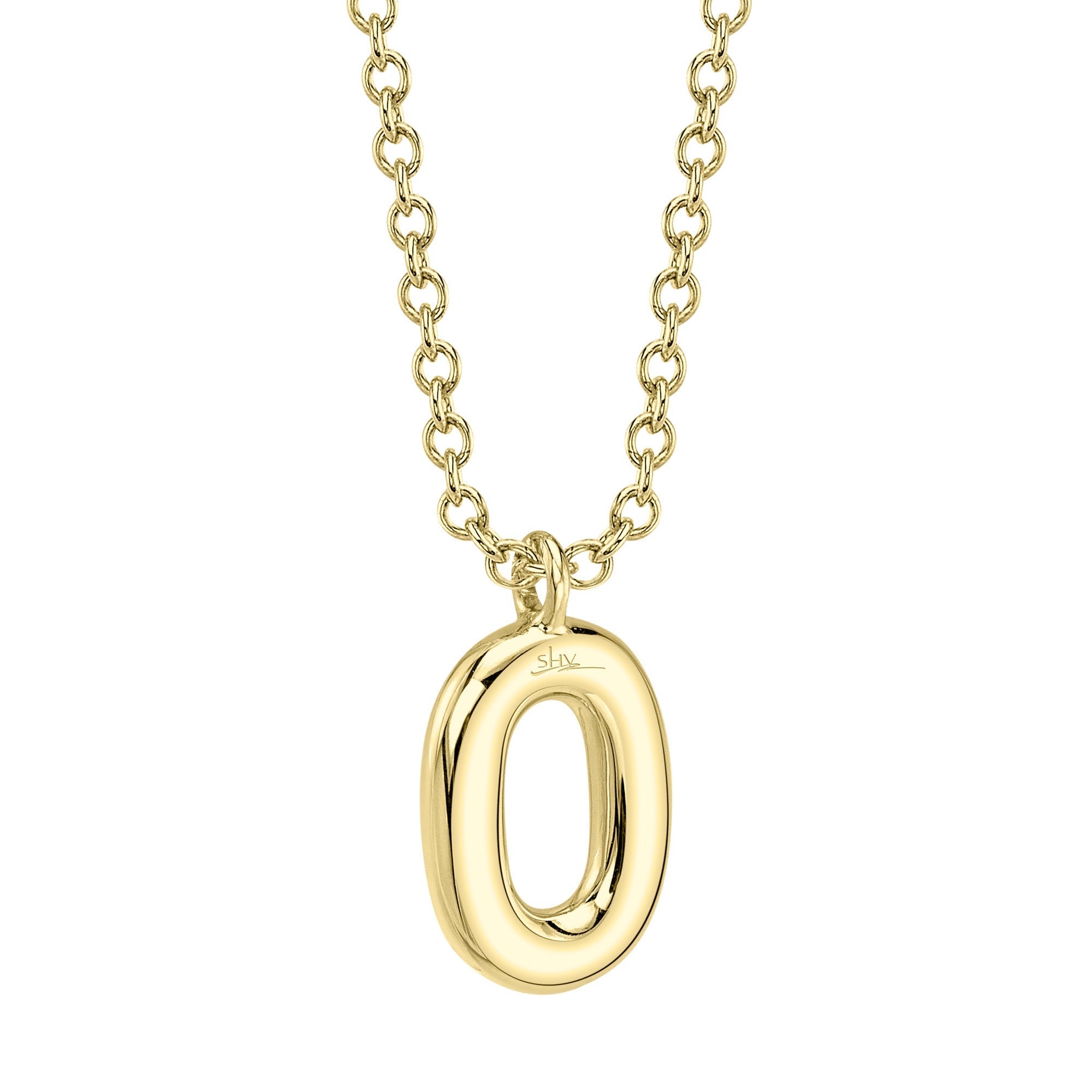 0.08CT 14K Y/G DIAMOND PAVE NECKLACE - INITIAL O