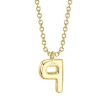 0.08CT 14K Y/G DIAMOND PAVE NECKLACE - INITIAL P