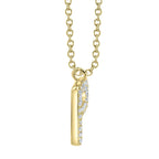 0.08CT 14K Y/G DIAMOND PAVE NECKLACE - INITIAL P