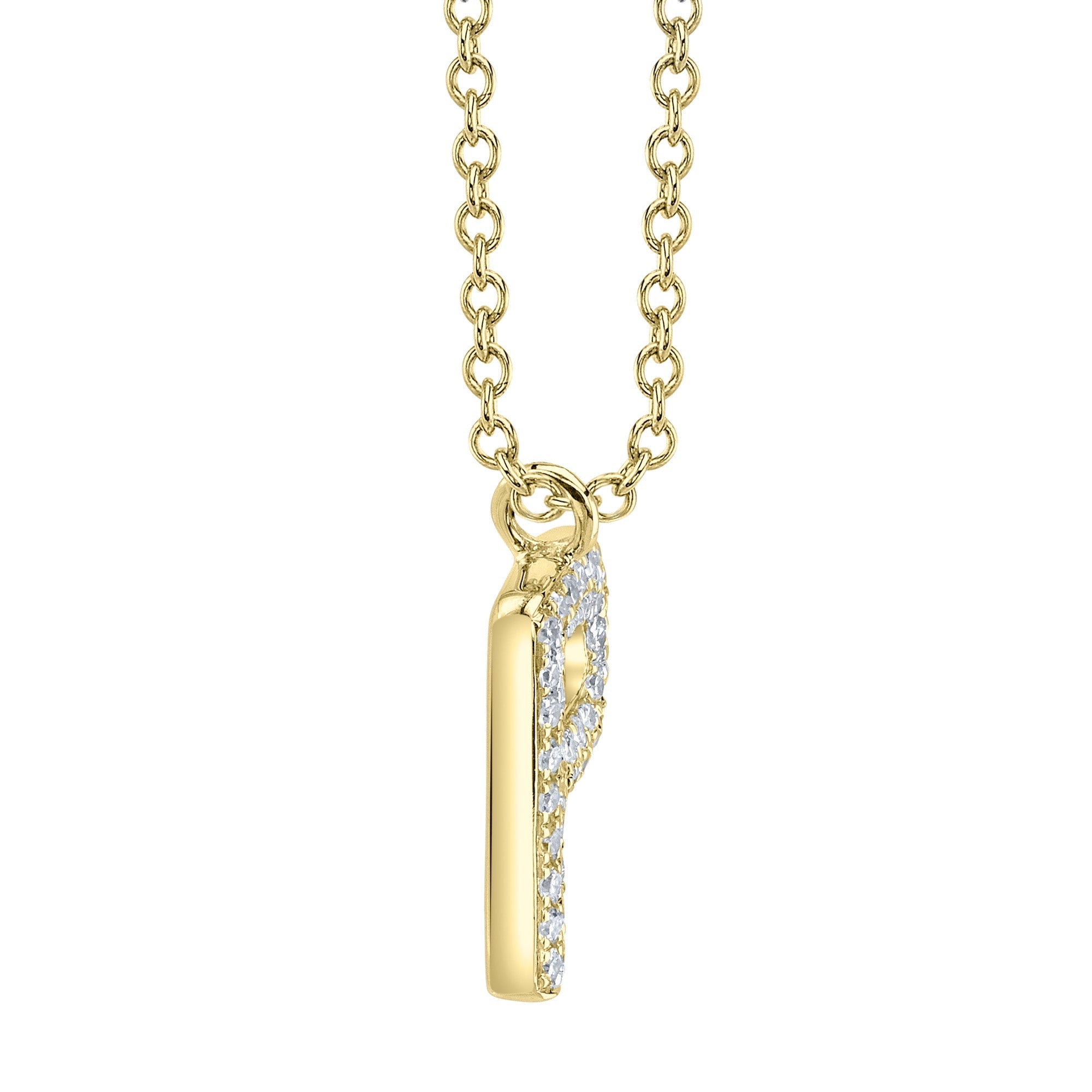 0.08CT 14K Y/G DIAMOND PAVE NECKLACE - INITIAL P