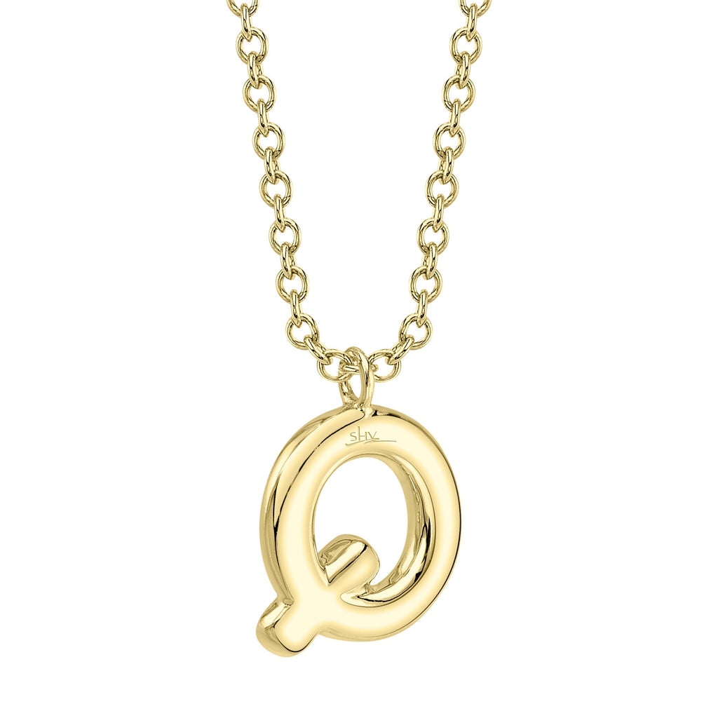 0.11CT 14K Y/G DIAMOND PAVE NECKLACE - INITIAL Q