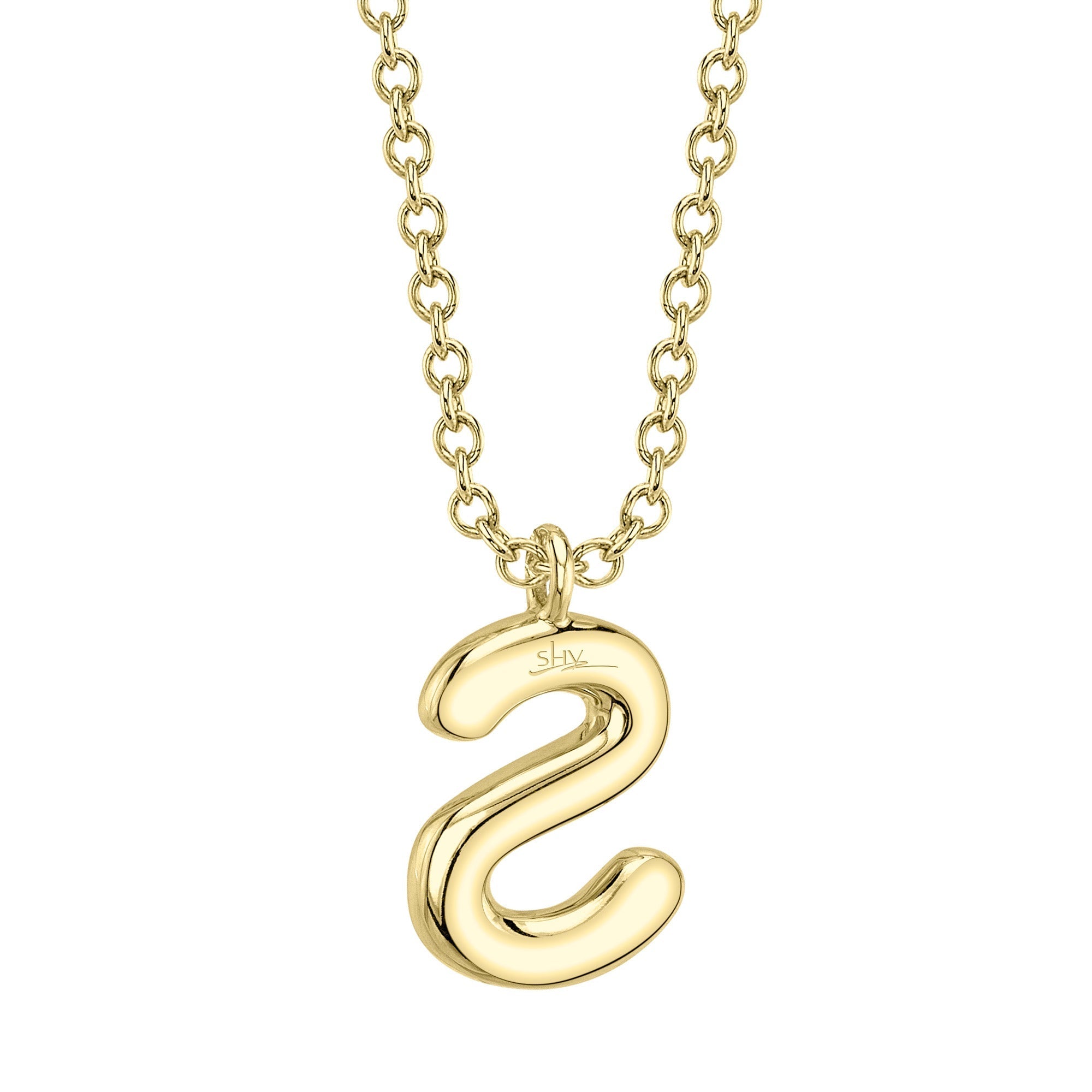 0.09CT 14K Y/G DIAMOND PAVE NECKLACE - INITIAL S