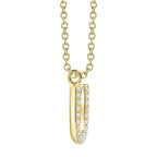 0.09CT 14K Y/G DIAMOND PAVE NECKLACE - INITIAL U