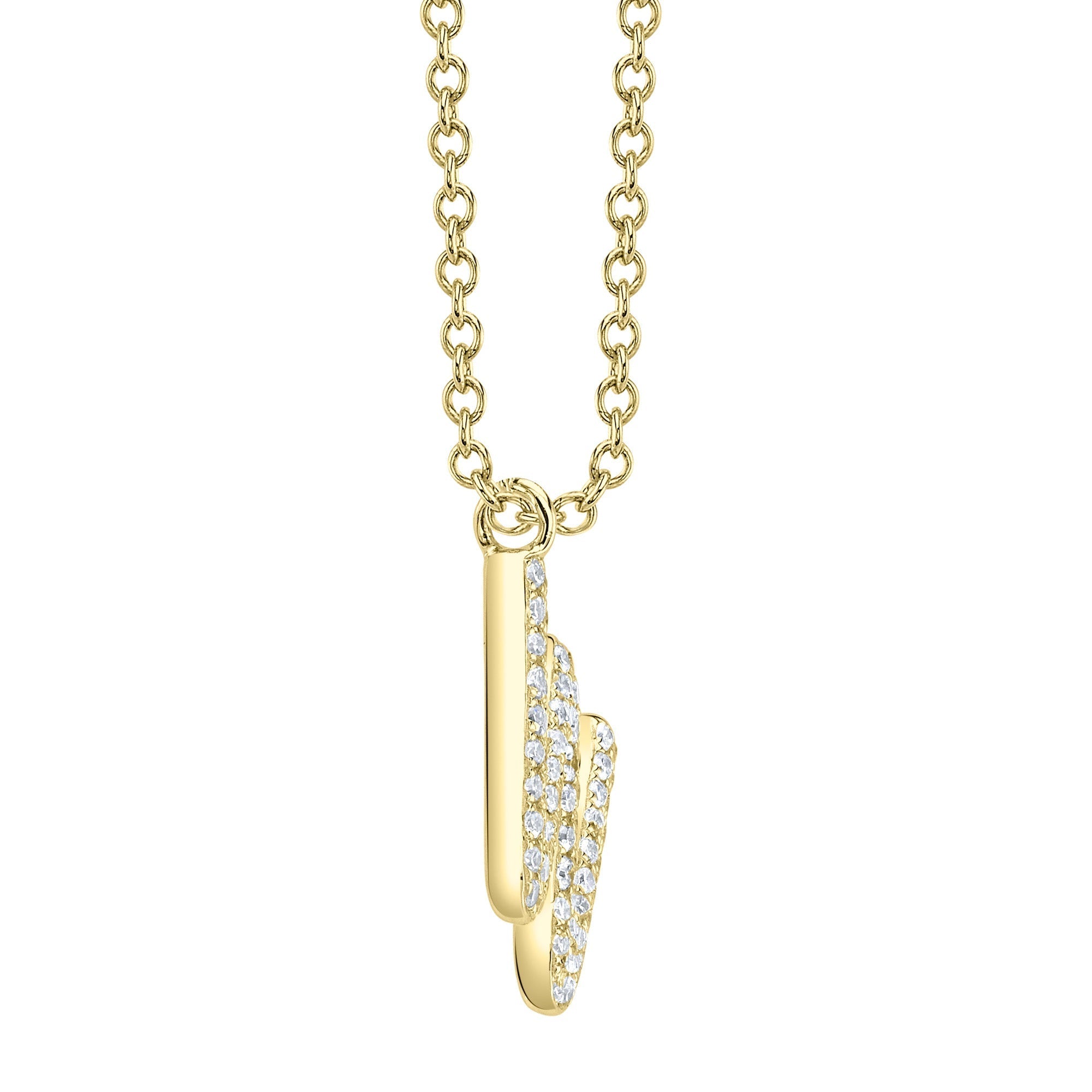 0.16CT 14K Y/G DIAMOND PAVE NECKLACE - INITIAL W