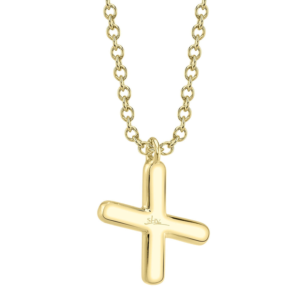 0.09CT 14K Y/G DIAMOND PAVE NECKLACE - INITIAL X