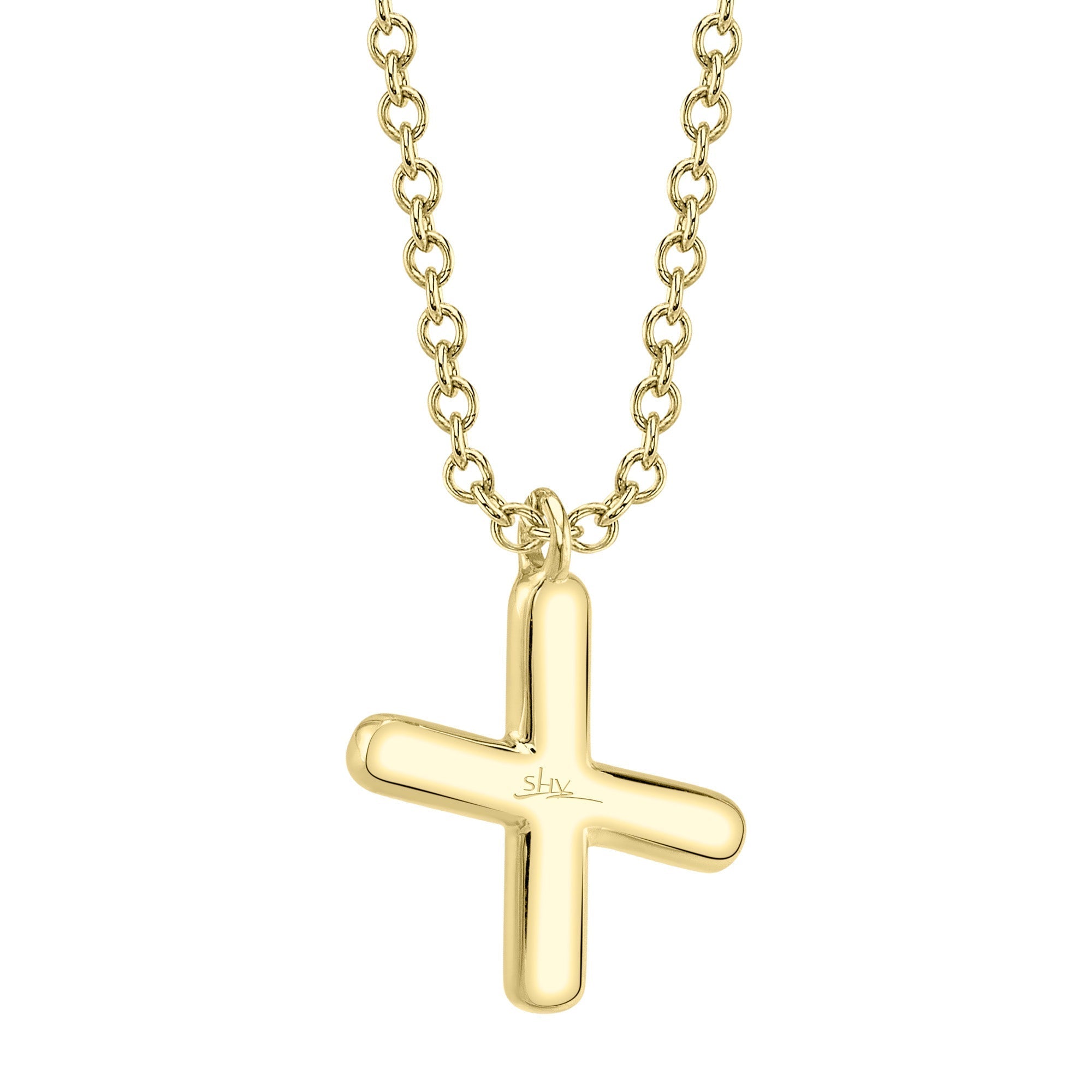0.09CT 14K Y/G DIAMOND PAVE NECKLACE - INITIAL X