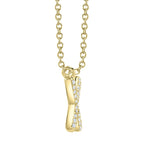 0.09CT 14K Y/G DIAMOND PAVE NECKLACE - INITIAL X