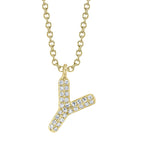 0.06CT 14K Y/G DIAMOND PAVE NECKLACE - INITIAL Y