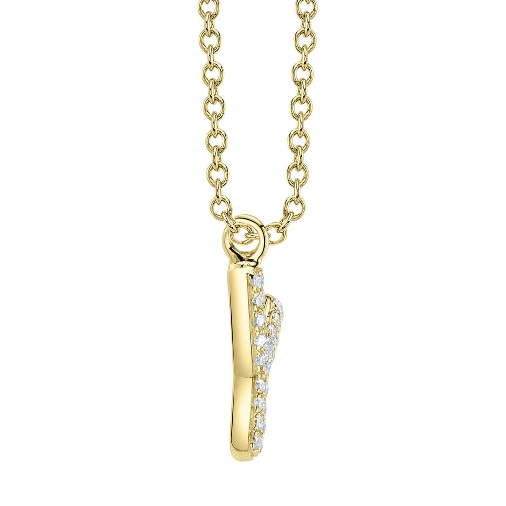 0.06CT 14K Y/G DIAMOND PAVE NECKLACE - INITIAL Y