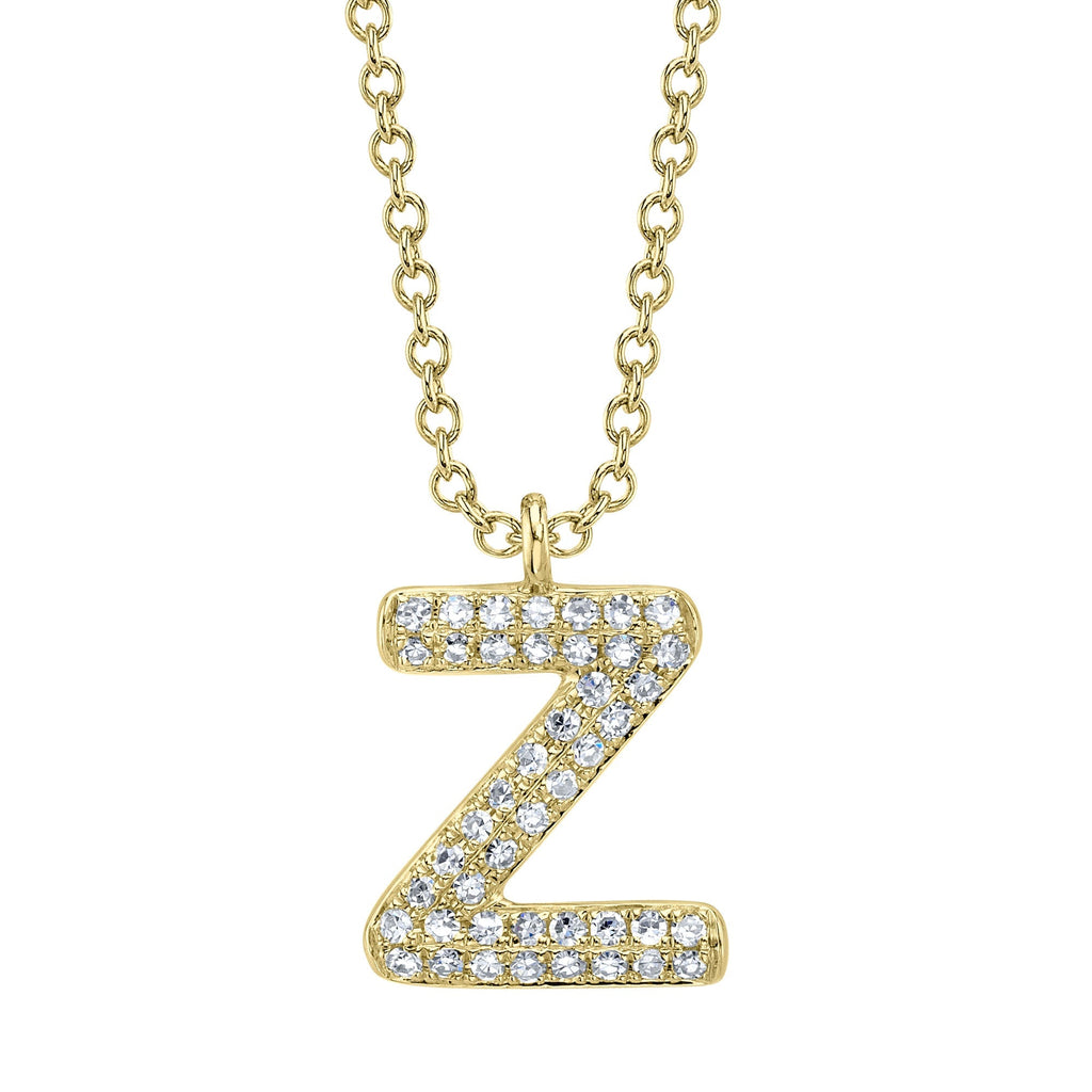 0.10CT 14K Y/G DIAMOND PAVE NECKLACE - INITIAL Z